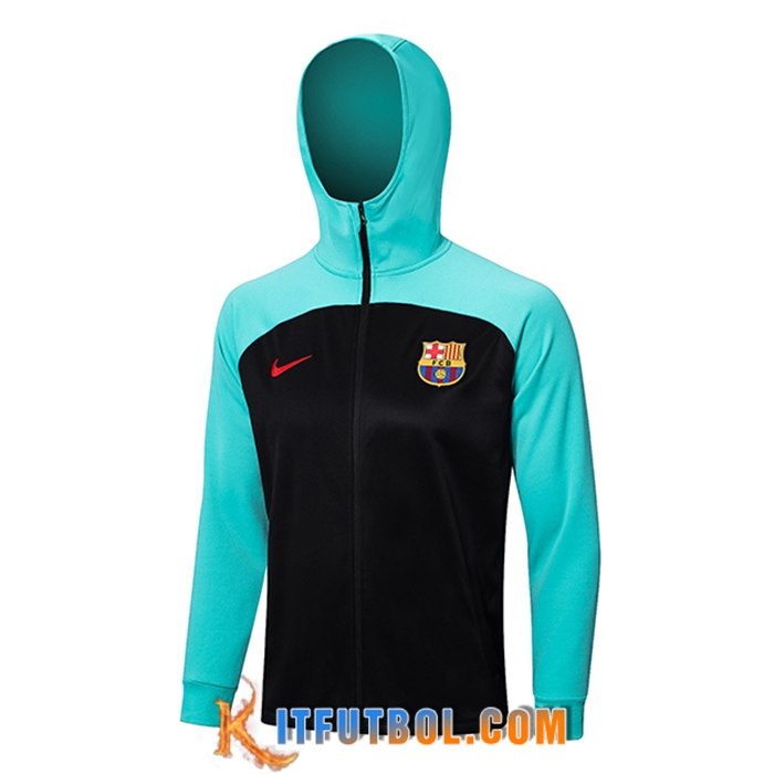 Chaqueta Con Capucha FC Barcelona Negro/Azul 2023/2023
