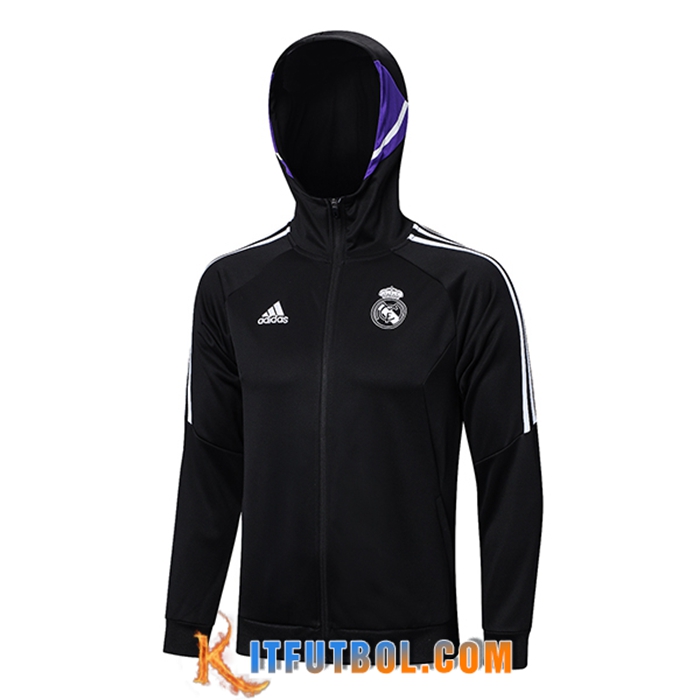 Chaqueta Con Capucha Real Madrid Negro 2023/2023