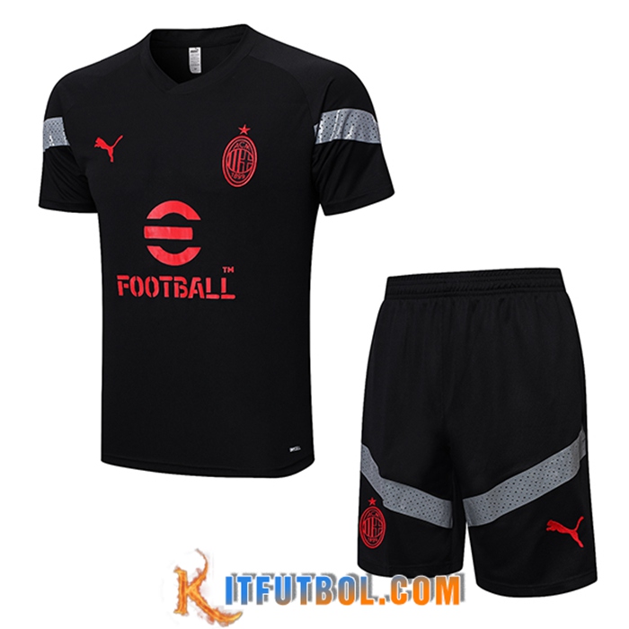 Camiseta Entrenamiento + Cortos AC Milan Negro 2022/2023