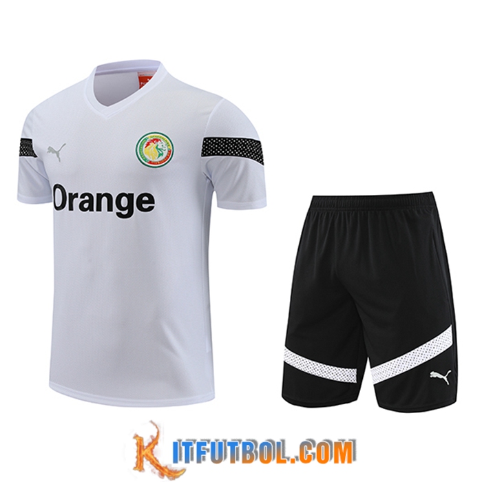 Camiseta Entrenamiento + Cortos Senegal Blanco 2023/2024