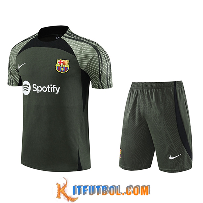 Camiseta Entrenamiento + Cortos FC Barcelona Verde 2023/2024
