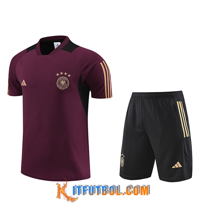 Camiseta Entrenamiento + Cortos Alemania Rojo Foncé 2023/2024