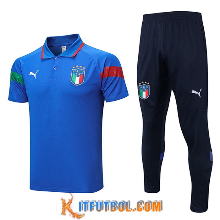 Camiseta Polo Italia Azul 2022/2023