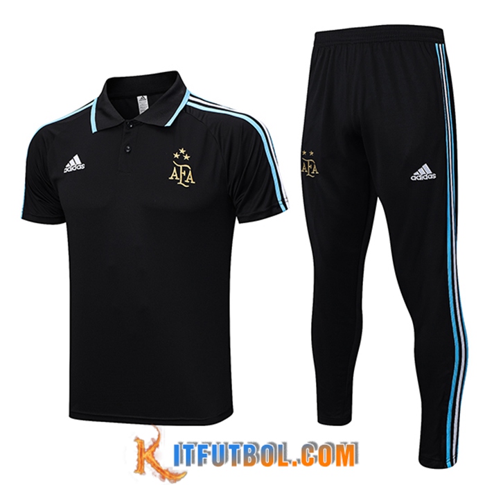 Camiseta Polo Argentin Negro 2022/2023