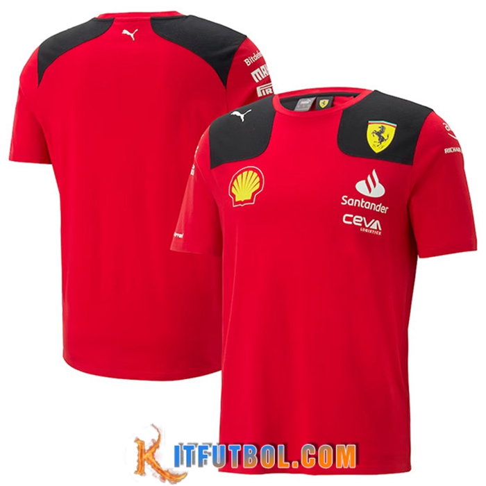 Camiseta de manga corta F1 Scuderia Ferrari Team Rojo 2023