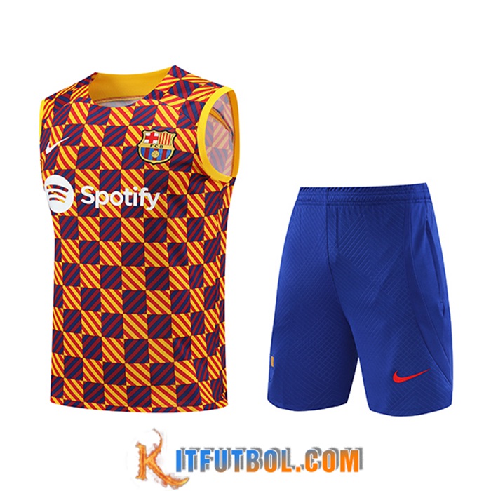 Camiseta Entrenamiento sin mangas + Cortos FC Barcelona Amarillo 2023/2024
