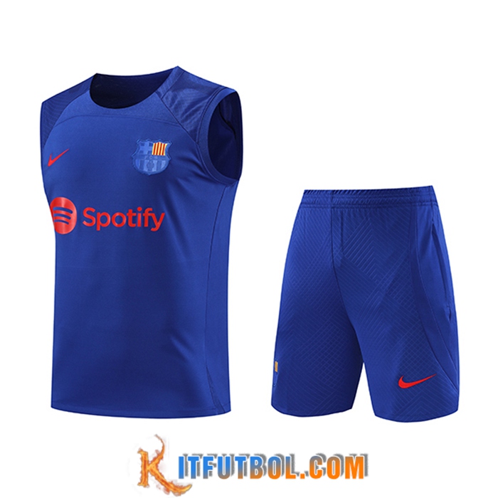 Camiseta Entrenamiento sin mangas + Cortos FC Barcelona Azul 2023/2024