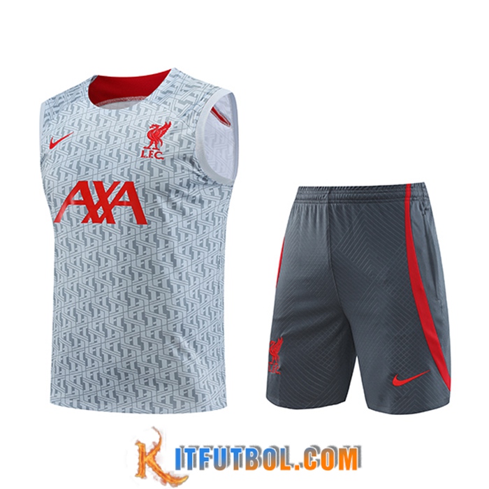 Camiseta Entrenamiento sin mangas + Cortos FC Liverpool Gris 2023/2024