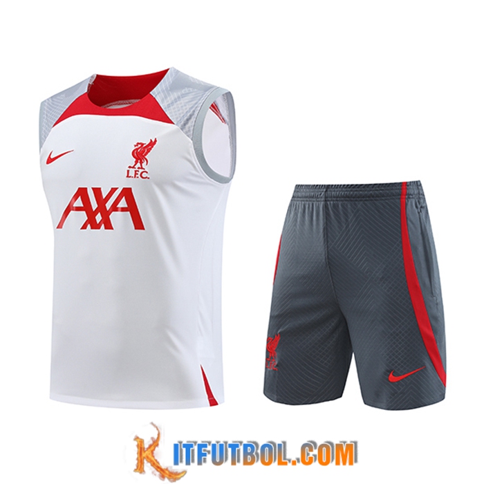 Camiseta Entrenamiento sin mangas + Cortos FC Liverpool Blanco 2023/2024