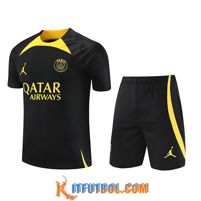Camiseta Entrenamiento + Cortos PSG Jordan Negro 2023/2024