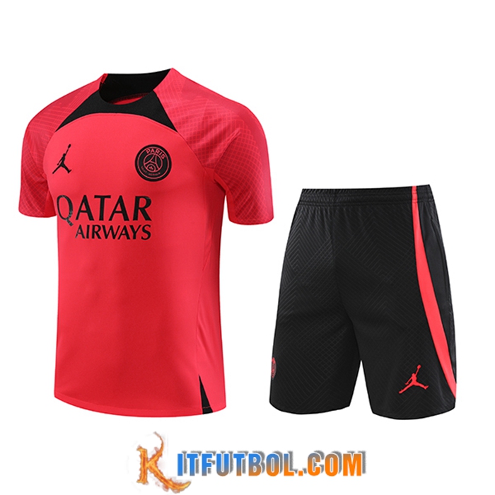 Camiseta Entrenamiento + Cortos PSG Jordan Rojo 2023/2024