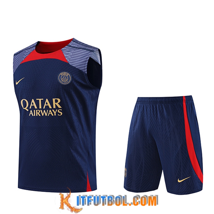 Camiseta Entrenamiento sin mangas + Cortos PSG Azul marino 2023/2024