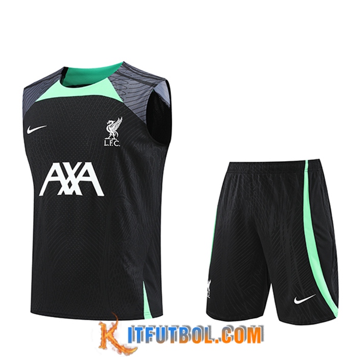 Camiseta Entrenamiento sin mangas + Cortos FC Liverpool Negro 2023/2024