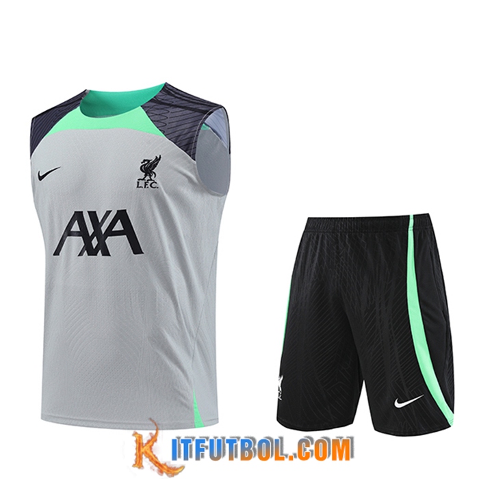 Camiseta Entrenamiento sin mangas + Cortos FC Liverpool Gris 2023/2024