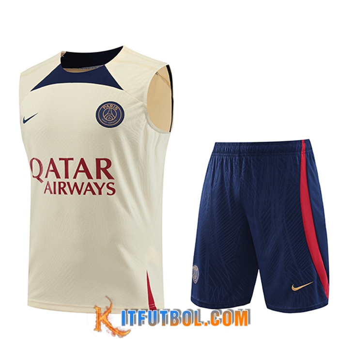 Camiseta Entrenamiento sin mangas + Cortos PSG Amarillo 2023/2024