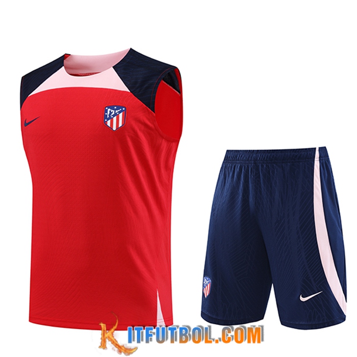 Camiseta Entrenamiento sin mangas + Cortos FC Atletico Madrid Rojo 2023/2024
