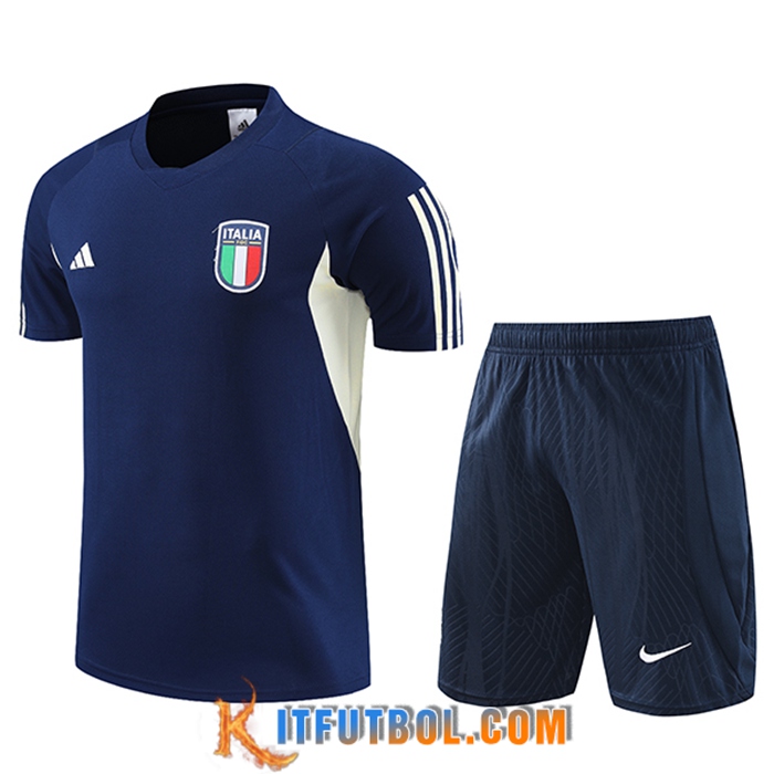 Camiseta Entrenamiento + Cortos Italia Azul marino 2023/2024