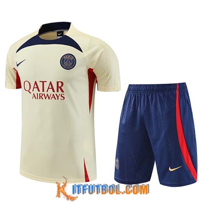 Camiseta Entrenamiento + Cortos PSG Amarillo 2023/2024