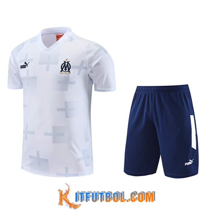 Camiseta Entrenamiento + Cortos Marsella Blanco 2023/2024