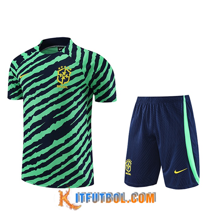 Camiseta Entrenamiento + Cortos Brasil Verde 2023/2024