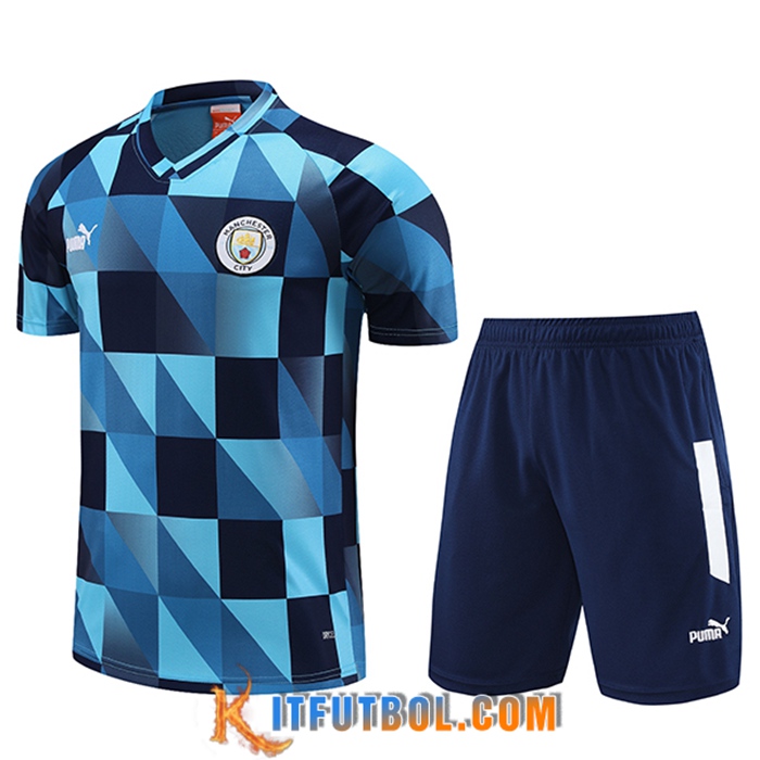 Camiseta Entrenamiento + Cortos Manchester City Azul Claro 2023/2024