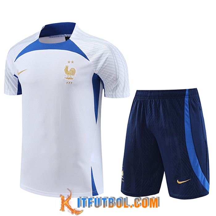 Camiseta Entrenamiento + Cortos Francia Blanco 2023/2024
