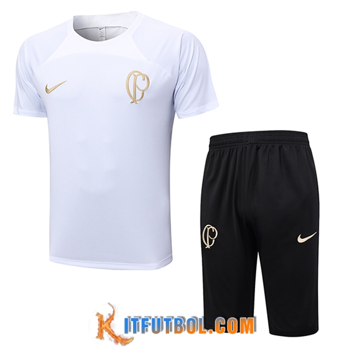 Camiseta Entrenamiento + Cortos Corinthians Blanco 2023/2024