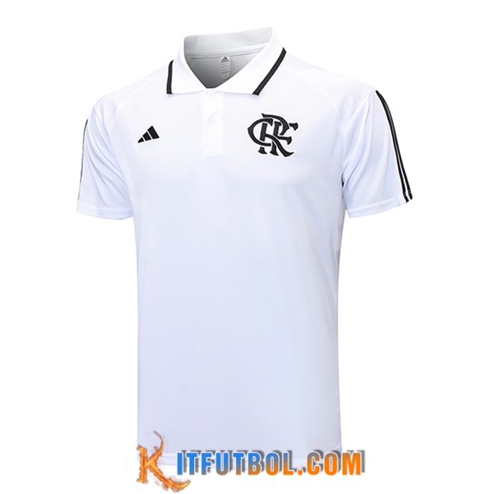 Camiseta Polo Flamengo Blanco 2023/2024