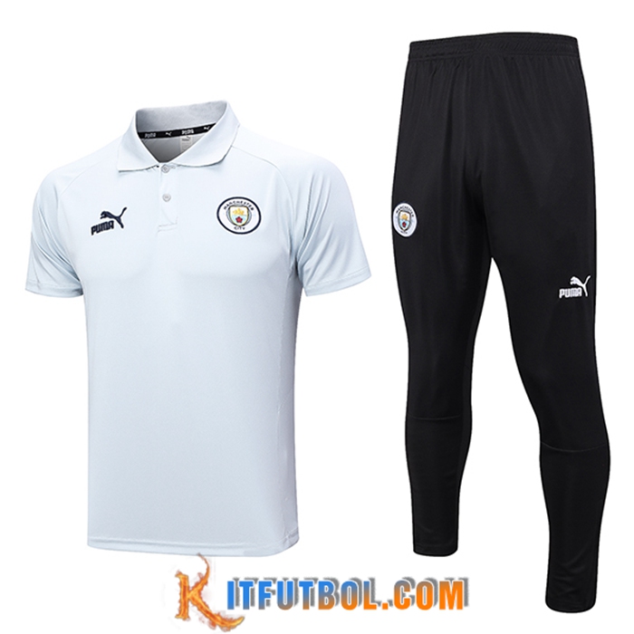 Camiseta Polo Manchester City Gris Claro 2023/2024