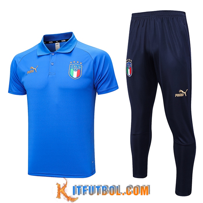 Camiseta Polo Italia Azul 2023/2024