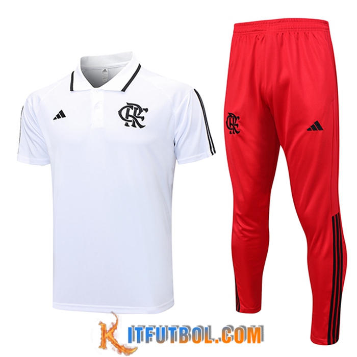 Camiseta Polo Flamengo Blanco 2023/2024