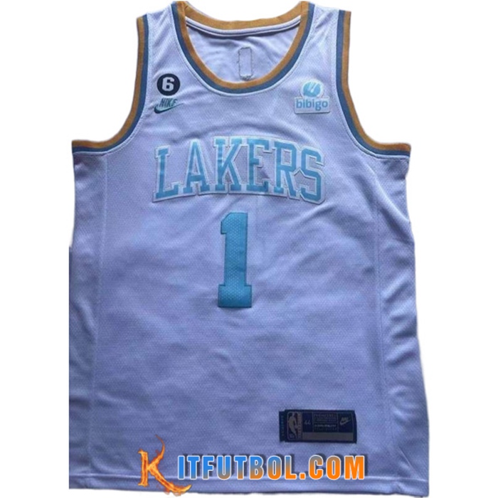 Camisetas Los Angeles Lakers (RUSSELL #1) 2022/23 Blanco