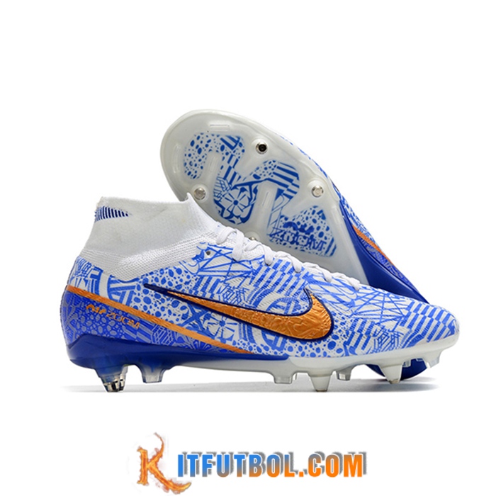 Nike Botas De Fútbol Air Zoom Mercurial Superfly IX Elite SG Blanco/Azul