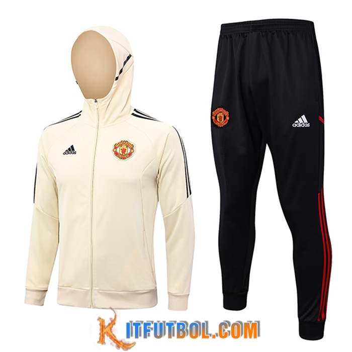 Chaqueta Con Capucha Chandal Rompevientos Chaqueta Manchester United Amarillo 2023/2024