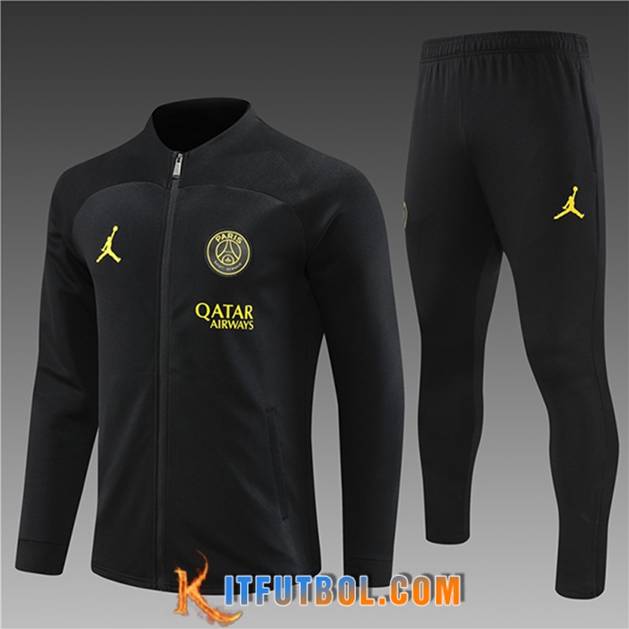 Chandal Equipos De Futbol - Chaqueta PSG Jordan Ninos Negro 2022/2023