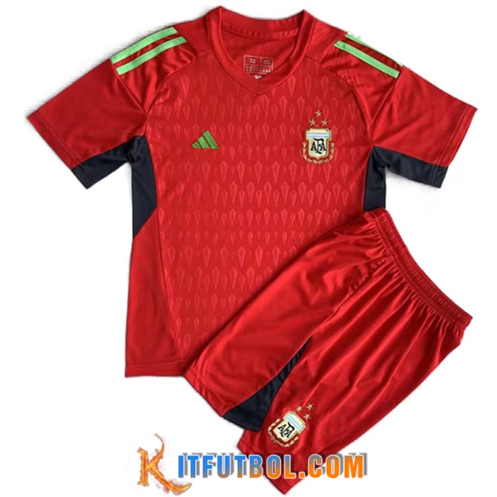Camisetas De Futbol Argentina Ninos Portero Rojo 2023/2024