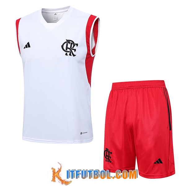 Camiseta Entrenamiento sin mangas + Cortos Flamengo Blanco 2023/2024