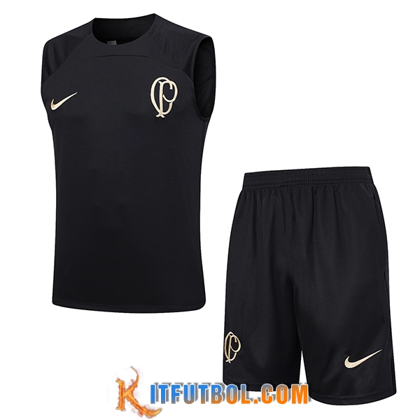 Camiseta Entrenamiento sin mangas + Cortos Corinthians Negro 2023/2024