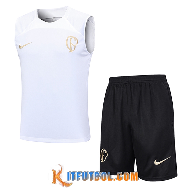 Camiseta Entrenamiento sin mangas + Cortos Corinthians Blanco 2023/2024