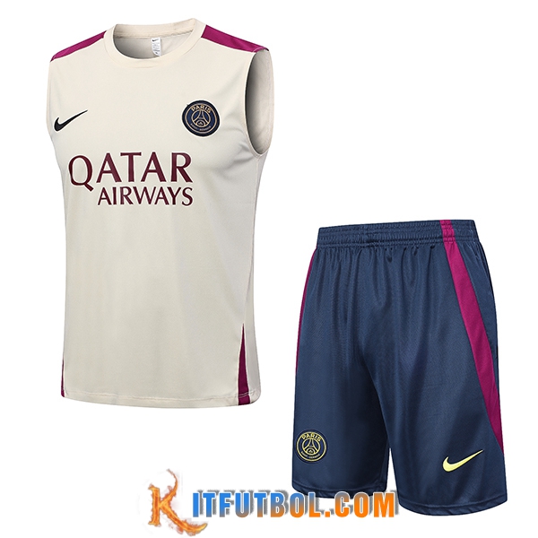 Camiseta Entrenamiento sin mangas + Cortos PSG Amarillo 2023/2024