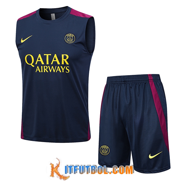 Camiseta Entrenamiento sin mangas + Cortos PSG Azul marino 2023/2024