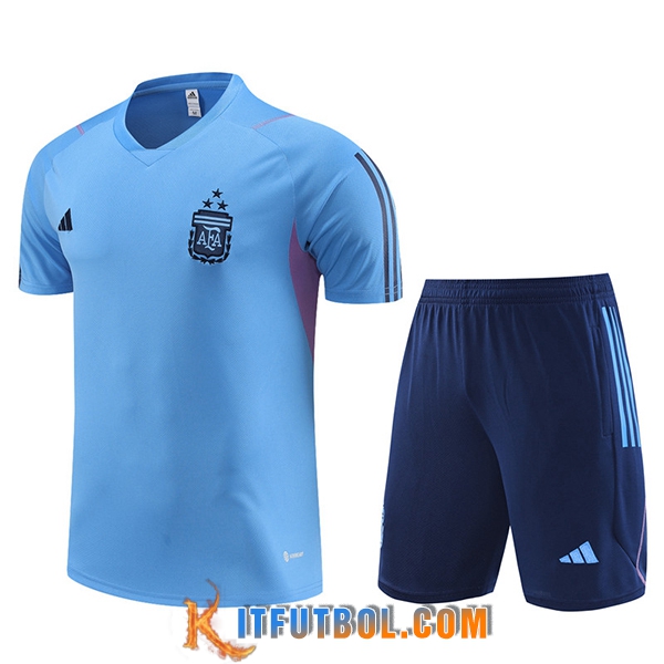 Camiseta Entrenamiento + Cortos Argentin Azul Claro 2023/2024