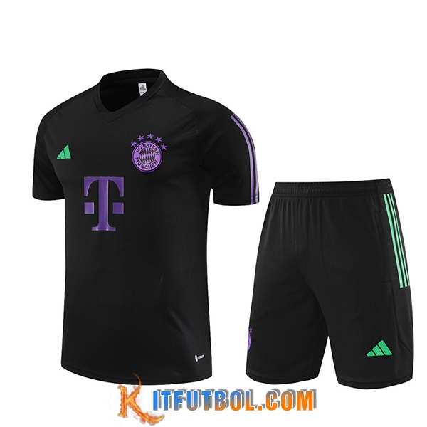 Camiseta Entrenamiento + Cortos Bayern Munich Negro 2023/2024