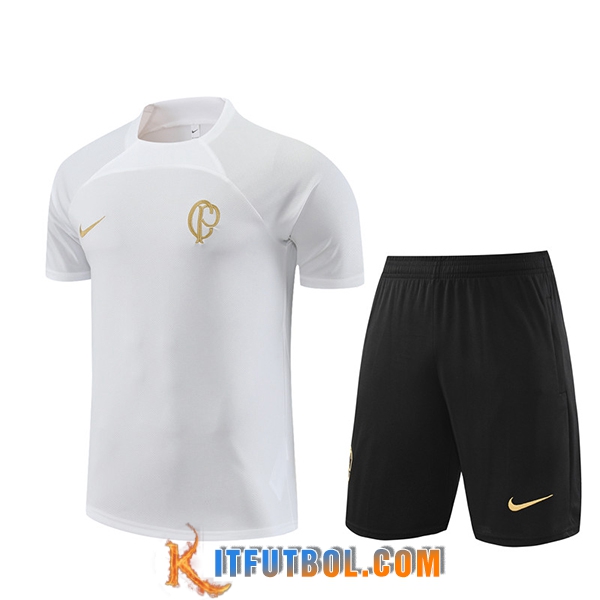 Camiseta Entrenamiento + Cortos Corinthians Blanco 2023/2024