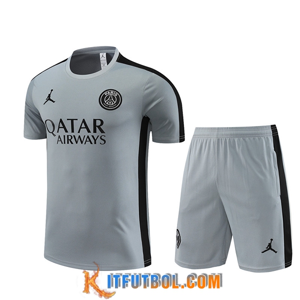 Camiseta Entrenamiento + Cortos PSG Gris 2023/2024