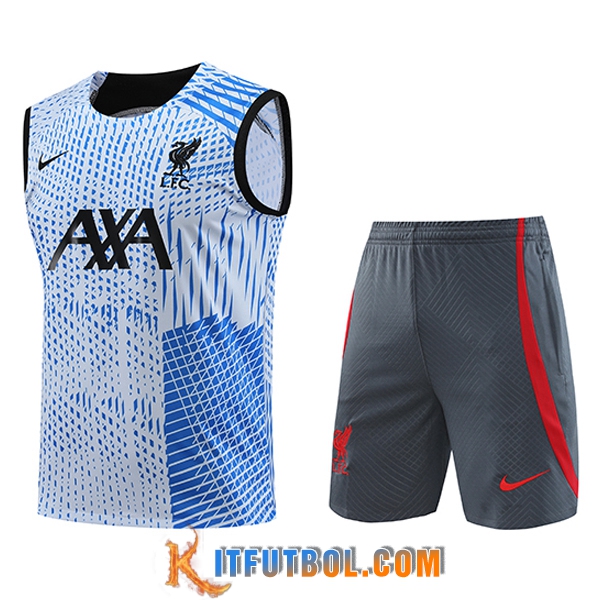 Camiseta Entrenamiento sin mangas + Cortos FC Liverpool Azul Claro 2023/2024