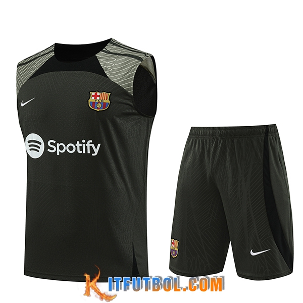 Camiseta Entrenamiento sin mangas + Cortos FC Barcelona Verde 2023/2024