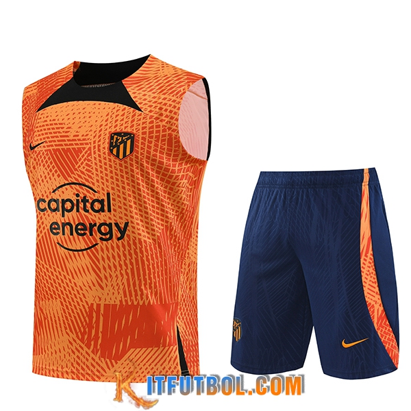 Camiseta Entrenamiento sin mangas + Cortos Atletico Madrid Naranja 2023/2024