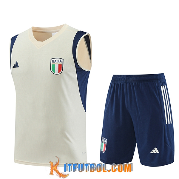 Camiseta Entrenamiento sin mangas + Cortos Italia Blanco 2023/2024