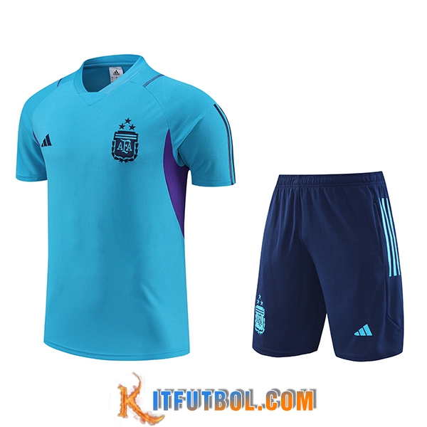 Camiseta Entrenamiento + Cortos Argentin Azul Claro 2023/2024